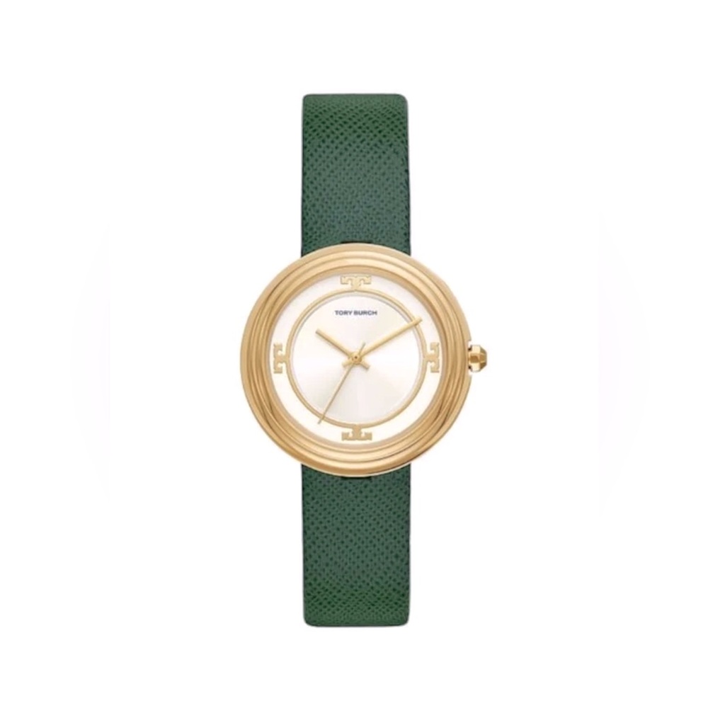 Tory Burch Bailey Green Leather Strap Watch